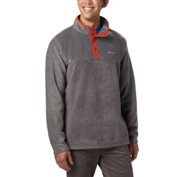 Columbia Steens Mountain Half Snap Fleece, Pullover Grises Oscuro Rojos Para Hombre | 394807-TYN